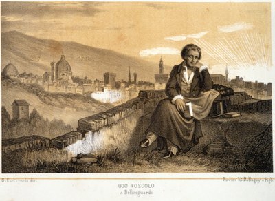 Ugo Foscolo (1778 - 1827), poète et romancier italien, à Bellosgardo - dans « Storia d