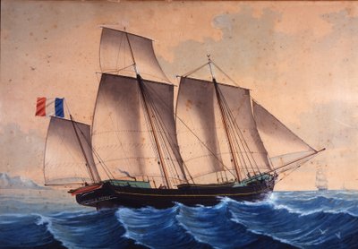 Un lougre ou un chasse-marée « Jeune Marie - Vannes » - Unknown artist
