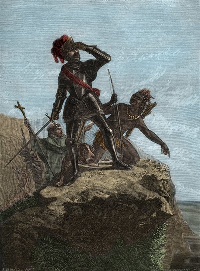 VASCO NUNEZ de BALBOA (1475-1519) - explorateur espagnol - Balboa découvrant l