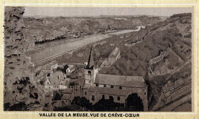 Vallée de la Meuse : vue de Crève-Cœur (Crève-Cœur ou Crèvecoeur), Wallonie, Belgique. Chromolithographie de la fin du 19ème siècle - Unknown artist