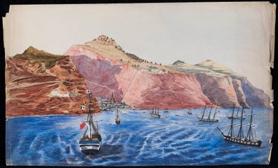 Vue de Jamestown, Sainte-Hélène, vers 1850 - Unknown