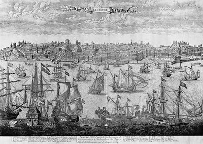 Vue de Lisbonne, gravure, Portugal - Unknown artist