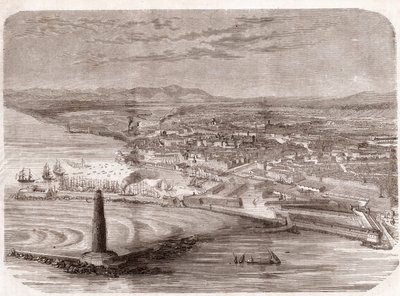 Vue de Livourne (Livourne - Toscane - Toscane) - Toscane - gravure 1860 - Unknown artist