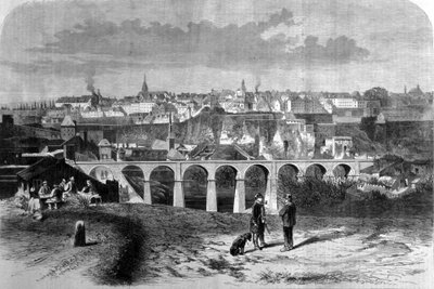 Vue de la ville de Luxembourg. Gravure du 19ème siècle - Unknown artist