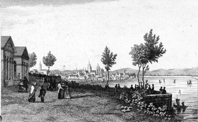 Vue de Mayence en Allemagne et du Rhin vers 1830 - Unknown artist