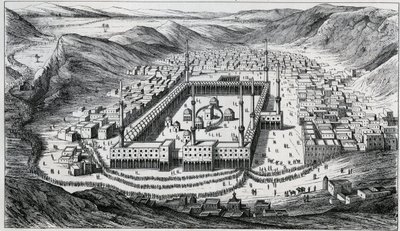 Vue de La Mecque et de sa grande mosquée à l