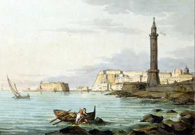 Vue de Naples depuis le port. À gauche se dresse le Castel dell