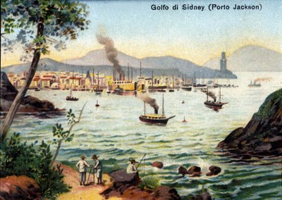 Vue de Port Jackson (Sydney Harbour) en Australie au 19ème siècle - Unknown artist