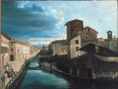 Vue du canal San Gerolamo à Milan - Unknown artist