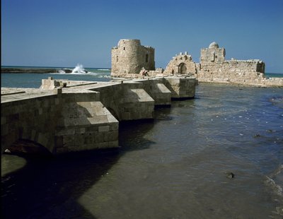 Vue du château de la mer de Sidon construit en 1227 - Unknown artist