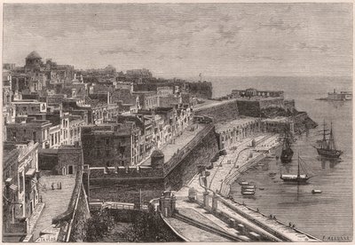 Vue de La Valette et de son port au XIXe siècle - Unknown