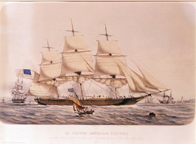 Vue du Clipper américain Electric. Lithographie de 1854 - Unknown artist