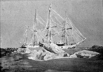 Vue du navire scientifique belge « Belgica » utilisé dans les expéditions antarctiques, pris dans la glace - Unknown artist
