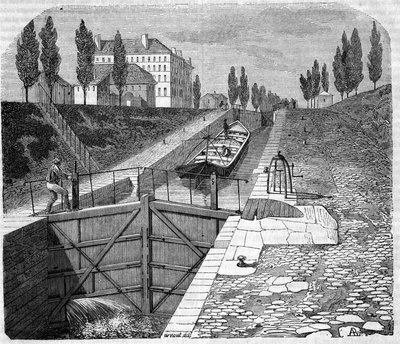 Vue du canal Saint-Martin aux environs de Paris - Unknown artist