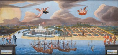 Vue de la colonie danoise de Tranquebar en Inde - Unknown artist
