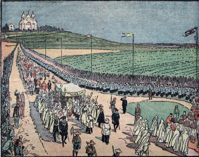 Vue de la procession eucharistique du Congrès eucharistique de Carthage, Tunisie 11/05/1930 (Vue du 30e Congrès eucharistique international tenu à Carthage, Tunisie) - Unknown Artist