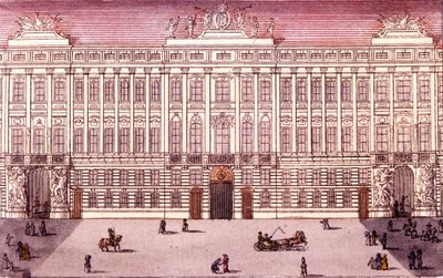 Vue de la Chancellerie impériale à Vienne, Autriche. Gravure de 1820 - Unknown artist