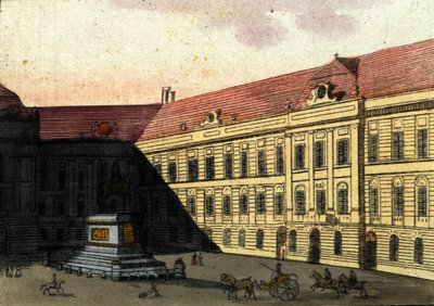 Vue de la Josephplatz à Vienne, Autriche. Gravure de 1820 - Unknown artist