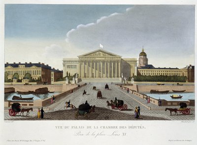 Vue du Palais de la Chambre des Députés - dans « Vues de Paris » par Courvoisier - Unknown artist