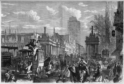 Vue du Pont Royal à Berlin, Allemagne. Gravure dans "L