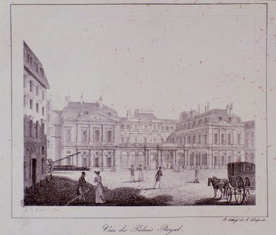 Vue du Palais Royal à Paris. Gravure de 1820 Collection privée - Unknown artist