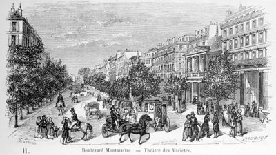 Vue du Théâtre de la Variété sur le Boulevard Montmartre - Unknown artist
