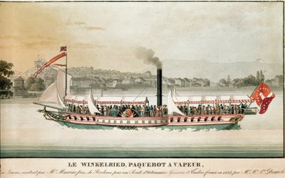 Vue du Winkelried, bateau à vapeur sur le lac Léman, Suisse - Unknown artist