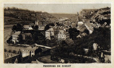 Vue de la ville de Dinant, Wallonie, Belgique. Chromolithographie de la fin du 19ème siècle. - Unknown artist