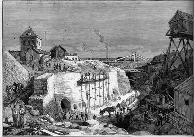 Vue du chantier des réservoirs d