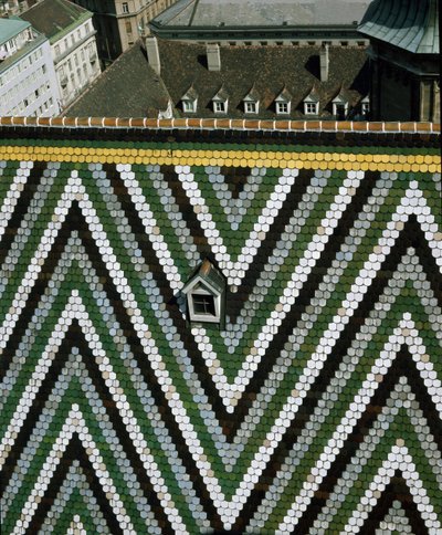 Vue du toit en tuiles vernissées de la cathédrale - Unknown artist