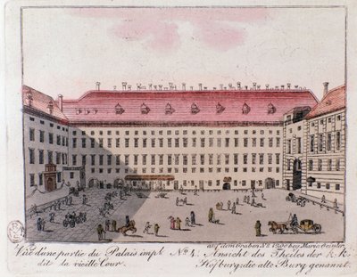 Vue de la partie du Palais Impérial nommée la Vieille Cour à Vienne. Autriche. Gravure de 1815 Collection privée - Unknown artist