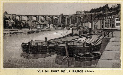 Vue du port de la Rance à Dinan, Côtes-d