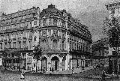 Vue du théâtre du Vaudeville à Paris - Unknown artist