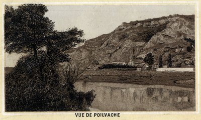 Vue du village de Poilvache, Vallée de la Meuse, Belgique. Chromolithographie de la fin du 19ème siècle. - Unknown artist