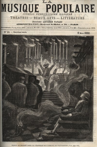 Vision de Wolfgang Amadeus Mozart (1756-1791) dans la chapelle (grand orgue) de l