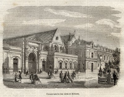 Vue du Conservatoire des Arts et Métiers (Cnam) à Paris, rue Saint Martin à Paris - gravure dans « Dictionnaire populaire illustré » - 1864 - par Joseph Décembre et Edmond Allonier - Unknown artist