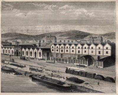 Vue du chateau de Pekin, principal établissement de la Compagnie des grands vins de Champagne près d
