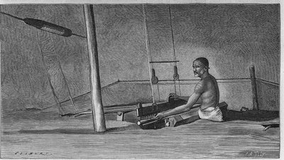 Tissage en Inde : Le métier du tisserand. - Unknown artist