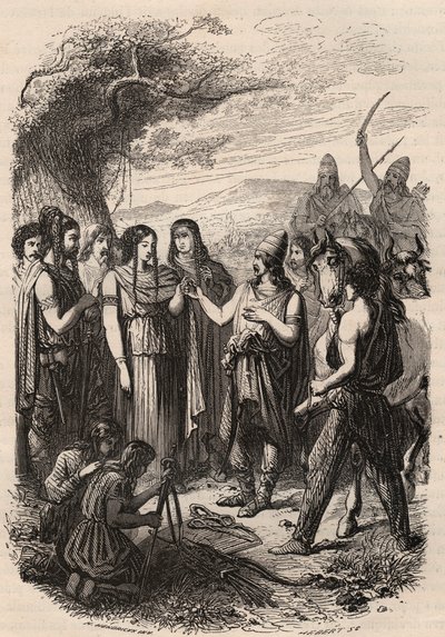 Cérémonie de mariage chez les Germains. Gravure de 1868 dans « Histoire de Belgique depuis les temps primitifs jusqu
