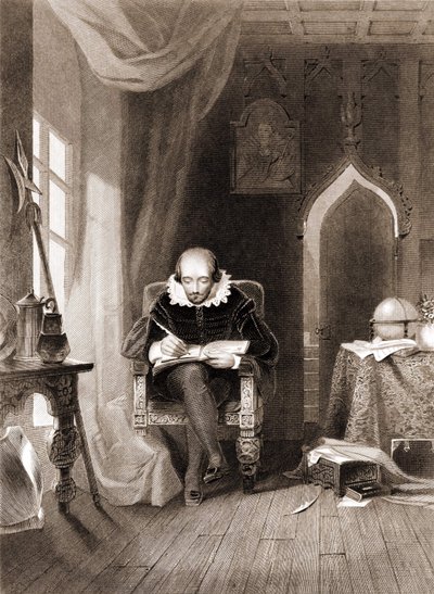 William Shakespeare (1564 - 1616) dans son bureau - Unknown artist