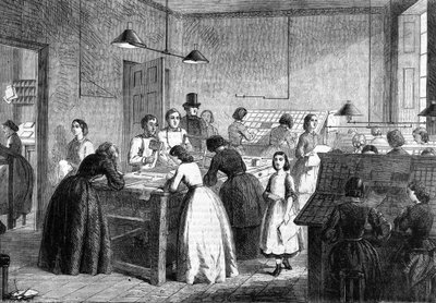 Atelier de femmes typographes à Paris en 1865 - Unknown artist
