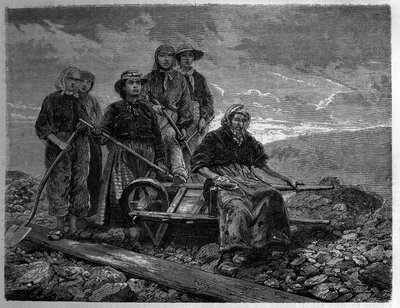 Ouvriers dans les mines de Creusot, Saône-et-Loire (71). Gravure dans « Le Journal de la Jeunesse » - Unknown artist