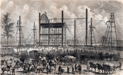 Travaux du Champ de Mars à Paris fin avril 1866 - gravure de 1867 - Unknown artist