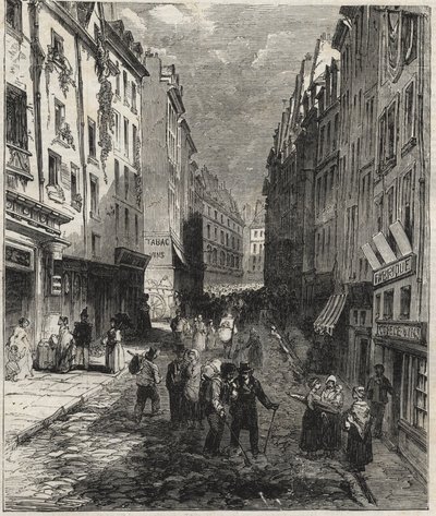 Travaux rue de la Montagne Sainte-Geneviève dans le 5e arrondissement de Paris en 1858. - Unknown artist