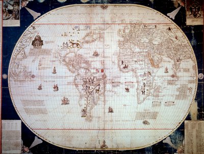 Carte du monde du navigateur Sebastiano Caboto (Sebastien Cabot) (1476-1557) 1544. Paris, B.N. - Unknown artist