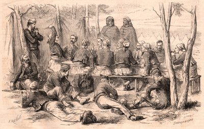 Groupe de zouaves se reposant au camp de Châlons - Unknown