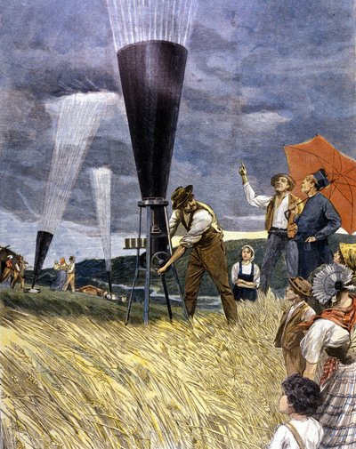 Baril contre la grêle par les vignerons en Italie en 1899 - Unknown artist