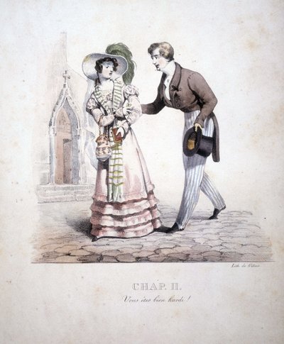 Scène de genre représentant un couple : « Vous êtes bien hardi... » - Unknown artist