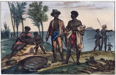 Habitants des îles du Cap-Vert - gravure de "Usi e Costumi di Tutti i Popoli dell