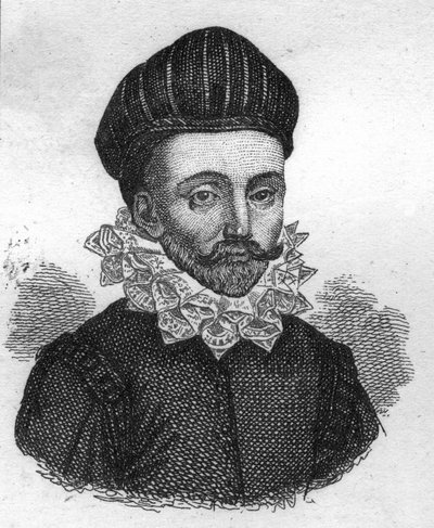 Portrait de François Gaucher, dit Scévole de Saint Marthe. Écrivain français du XVIe siècle. Gravure de 1835. - Unknown artist
